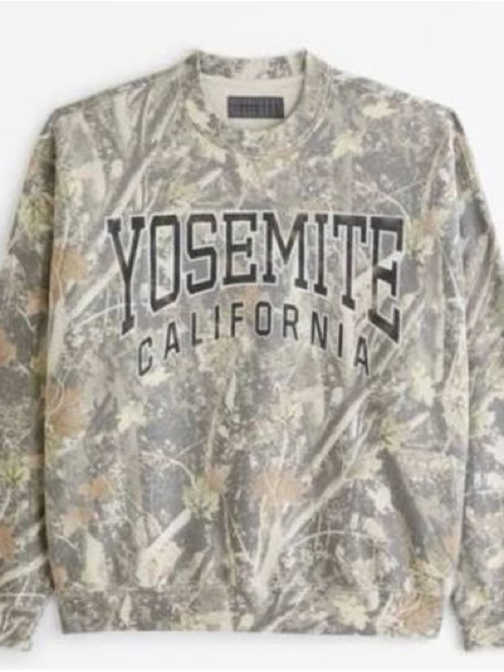 NWOT Viral Abercrombie & Fitch Camo Yosemite Graphic Crew Sweatshirt - Picture 5 of 5